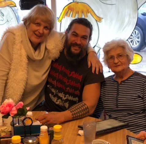 Coni Momoa with her son Jason Momoa and mother.